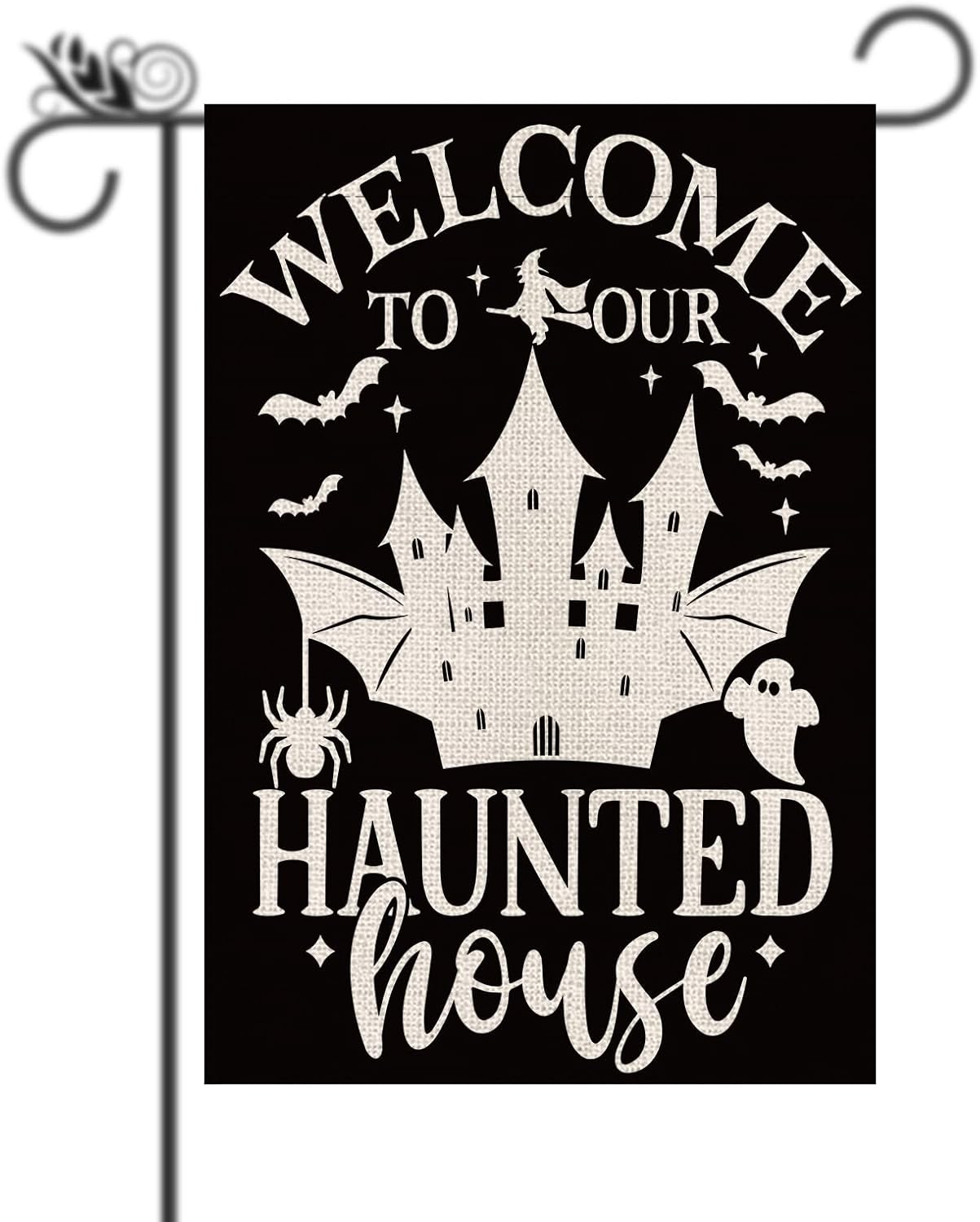 Outdoor Hunting House - Bandiera da Giardino di Halloween Divertente