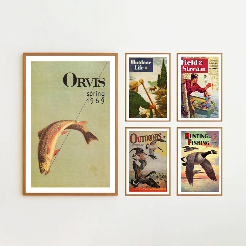 Poster da pesca colorato vinta - Outdoor Hunting Paintings recensione e prezzo